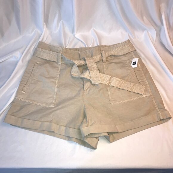 Gap Women's Shorts Khaki Tan Women's Size 18 Beige with belt Style 282503 NEW - Picture 5 of 12